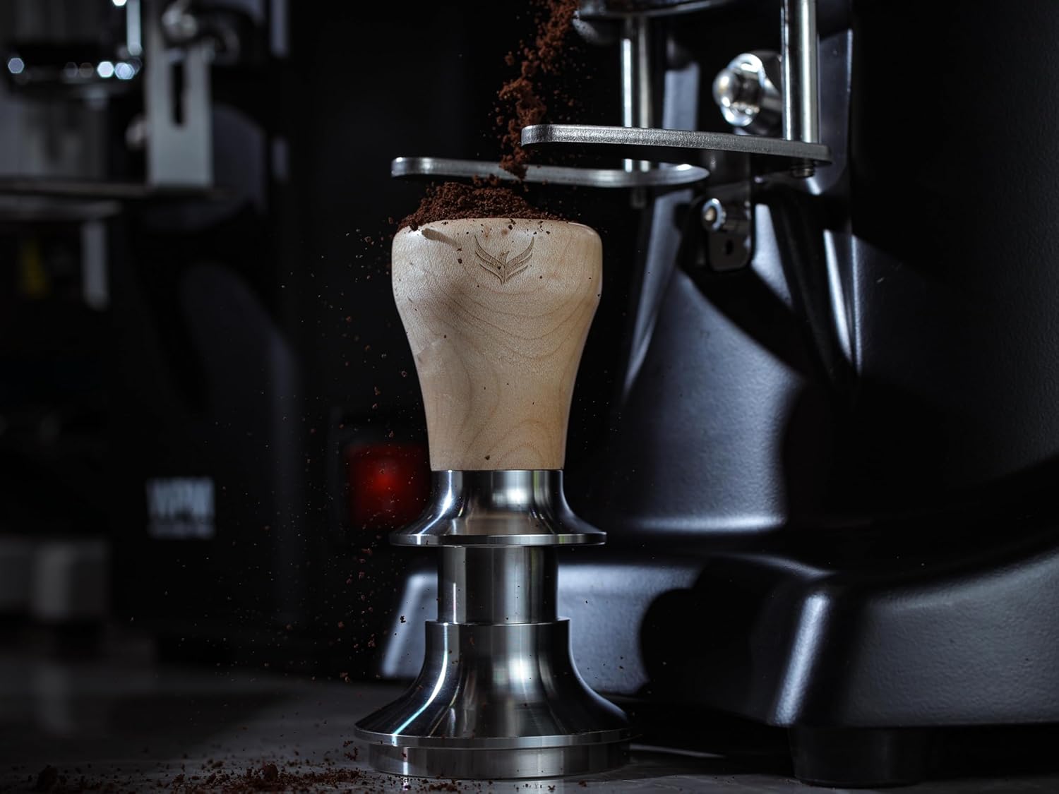 Spring Loaded 54mm Espresso Tamper Compatible With Breville Machines Maple Handle, Auto-Leveling With Stainless Steel Ripple Base Premium Coffee Tamper