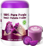 Purple Sweet Potato Powder 24oz (680g) - Natural Food Coloring for Baking, Drinks & Smoothies｜Ube/Purple Yam Alternative, Non-GMO, Gluten-Free, Resealable Fresh Pack