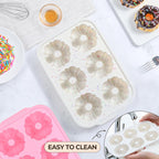 Mini Bundt Cake Pans for Baking, 2Pcs Silicone 6-Cavity Fluted Tube Cake Pan with Metal Reinforced Frame, Nonstick Baking Molds for Cupcake, Brownie, Donuts, Cornbread, Jello