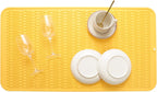 Silicone Dish Drying Mat for Multiple Usage,Easy clean,Eco-friendly,Heat-resistant Silicone Mat for Kitchen Counter or Sink,Refrigerator or Drawer Liner Yellow 4XL 32 inches x 18 inches