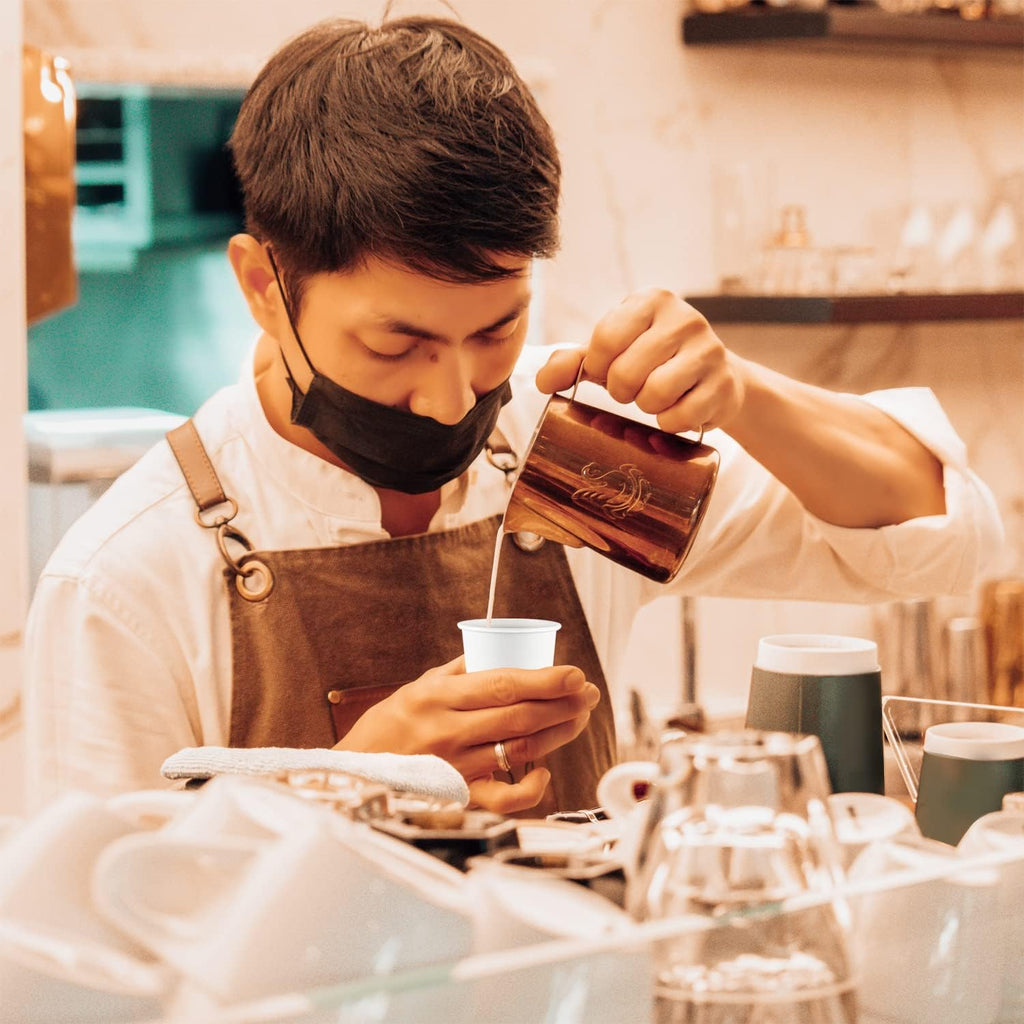 Smygoods White Disposable Paper Coffee Cups with Lids (4 OZ, 100 Count) For Hot Beverages, Tea, Espresso, Cocoa - To Go Drink Containers, Café & Office