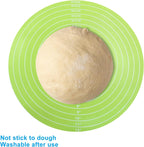 Hitefu 12 Inch Round Silicone Cake Mat, Silicone Baking Mat with Measurement for Cake Turntable & Rolling Dough (Green)