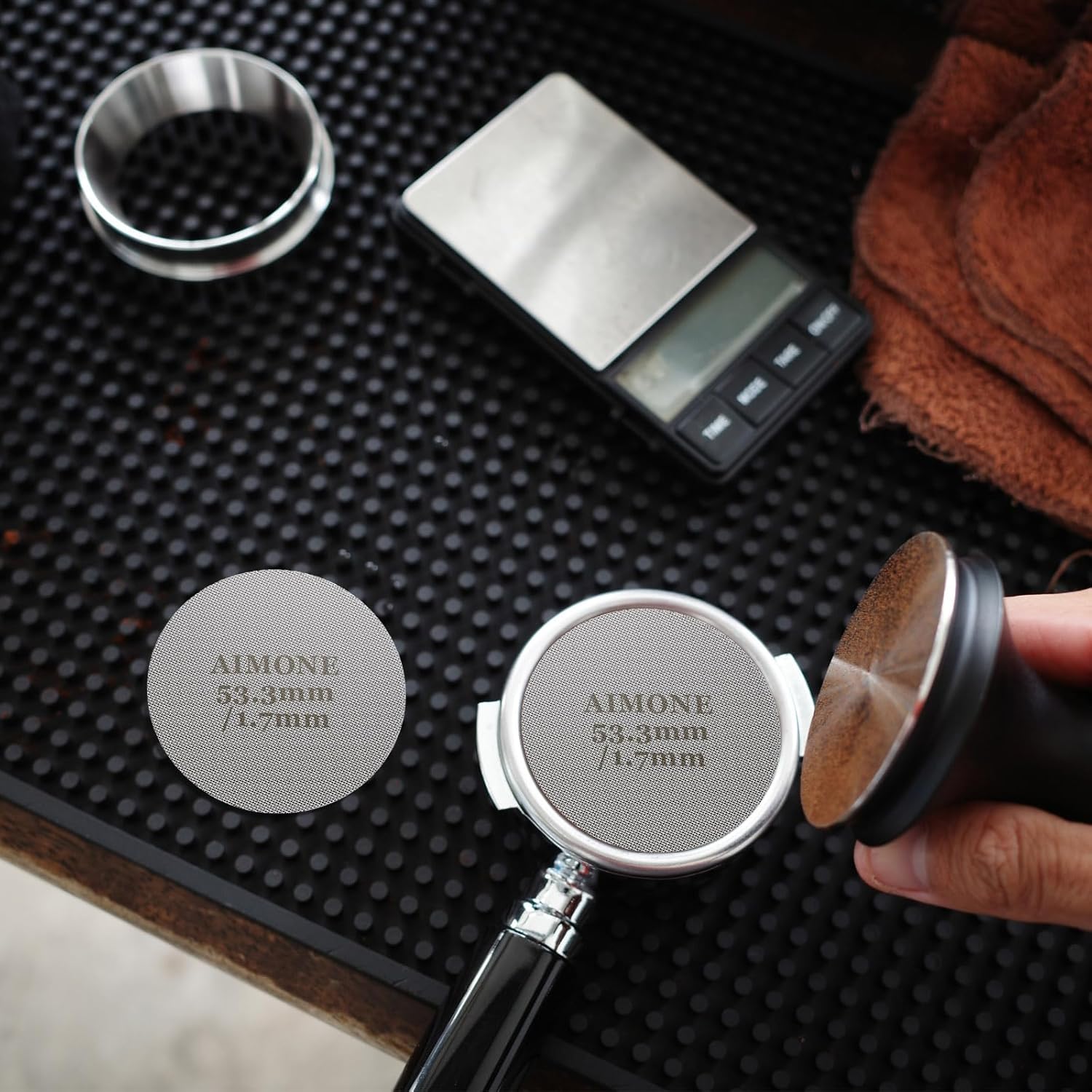 Espresso Puck Screen - Lower Shower Screen Compatible With Espresso Portafilter Filter Basket, Reusable1.7mm Thickness,150μm, 316 Stainless Steel (2, 53.3MM)