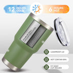 30 oz Tumbler with Lid Stainless Steel Tumblers Bulk Vacuum Insulated Cup Reusable Powder Coated Travel Mug Double Wall Leak Proof Cups Keep Cold Drinks for 12 Hours Army Green, Set of 8