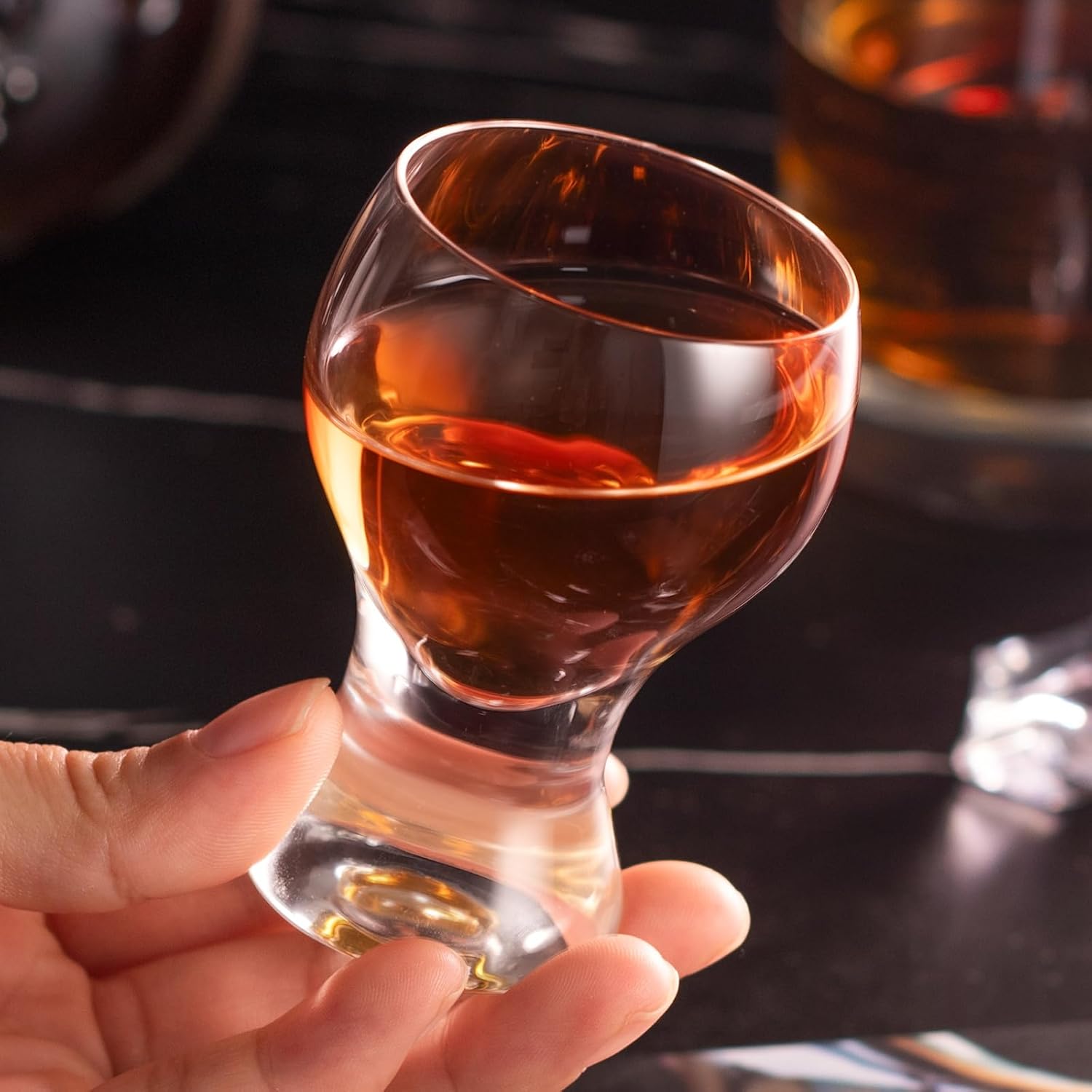 KAMMAK Shot Glasses Set of 2, 60ml/2oz Clear Espresso Shot Glass with Heavy Base for Bar Restaurants Home, Small Whiskey Shot Glass for Vodka, Whiskey, Tequila