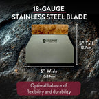 STEELPORT Bench Scraper | USA Made Premium Stainless Steel Dough Cutter & Shaper | Ideal as Bread, Pizza, Pastry Cutter | 18 Gauge Steel Blade, Tapered Oregon Maple Burl Handle | Home & Commercial Use