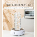 Glass Storage Containers Set of 4, 15 FL OZ High Borosilicate Glass Jars Kitchen Food Canisters with Acacia Wood Lids for Coffee Beans/Sugar/Tea/Nuts