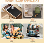 Coffee Mat Hide Stain Rubber (Black, 40cm×50cm), Coffee Bar Accessories Fit Under Espresso Machine CoffeeMaker Coffeepot, Backed Absorbent Dish Drying Mat for Kitchen Counter (Black, 20"x24")