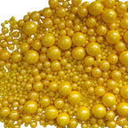 Edible Yellow Sugar Pearls Candy Sprinkles 120G/ 4.23Ounce Baking Cake Sprinkles Cupcake and Cake Topper Cookie Decorations Wedding Party Valentines Halloween Christmas Supplies