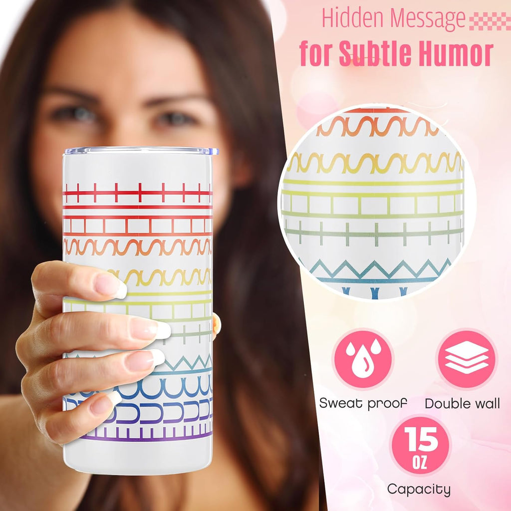 Geiserailie Hidden Message Tumbler Coffee Travel Insulated Mug Skinny Tumbler with Lid and Straw Gift Cup for Bestie Friend Coworker(16 oz)