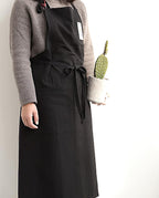 HANEE Kitchen Apron for Women & Men (9 Colors) Linen Cooking Aprons with pocket