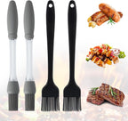 GEEKHOM Basting Brushes, Silicone Basting Pastry Baking Brush Set Heat Resistant Spread Oil Butter Sauce Marinade Meat Glazing for BBQ Grill Barbecue Baking Kitchen Cooking, 4 Pack, Black