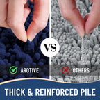 Arotive Luxury Chenille Bathroom Rug Mat, Extra Soft Thick Absorbent Shaggy Bath Rugs, Non-Slip Machine Wash Dry, Plush Bath Mats for Bathroom, Shower and Tub, 34x21, Navy