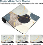 Rnivvi Coffee Mat, 12" x 19" Cute Boho Theme Coffee Bar Mats for Espresso Machine Station Accessories and Organizer, Hide Stain Rubber Backed Absorbent Dish Drying Pad for Kitchen Counter, Circle