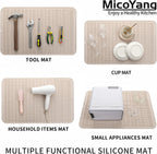 Silicone Dish Drying Mat for Multiple Usage,Easy clean,Eco-friendly,Heat-resistant Silicone Mat for Kitchen Counter or Sink,Refrigerator or Drawer Liner Tapioca 3XL 28 inches x 18 inches