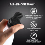 Silicone Pastry Brush, All-in-One Silicone Basting Brush with Sauce Bottle, Heat Resistant BBQ Accessories and Cooking Gadgets, BPA-Free Oil Dispenser for Cooking, Baking, Grilling(Black)