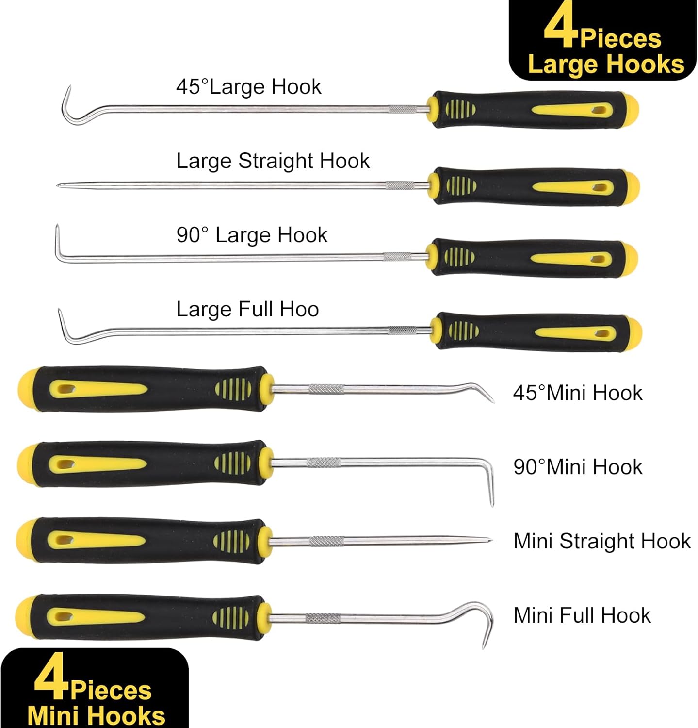 Aleric 8 Pieces Pick and Hook Tools Set, Precision Automotive Pick Tool for Car Auto Oil Seal, Pick Set Mechanic, Picks Tool Set to Remove Hoses and Gaskets, Pick Hooks Puller Remover Kit