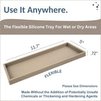 Countertop and Vanity Tray - 11.7" Silicone Bathroom Tray, Flexible Dish Soap Holder for Kitchen, Bathroom Counter Organizer, Shower Toilet Tank Trays Décor Accessories, Sink Makeup Mat Oil