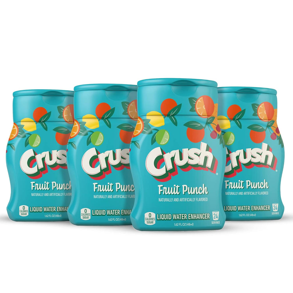 Crush, Fruit Punch, Liquid Water Enhancer – New, Better Taste (4 Bottles, Makes 96 Flavored Water Drinks) 1.62 Fl Oz (Pack of 1)
