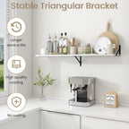 Dreamland Floating Shelves for Wall, 12 Inch Deep Floating Shelves Set of 2, 48W x 12D Large Wall Shelf with Sturdy Metal Brackets for Living Room, Bathroom, Bedroom and Kitchen, White