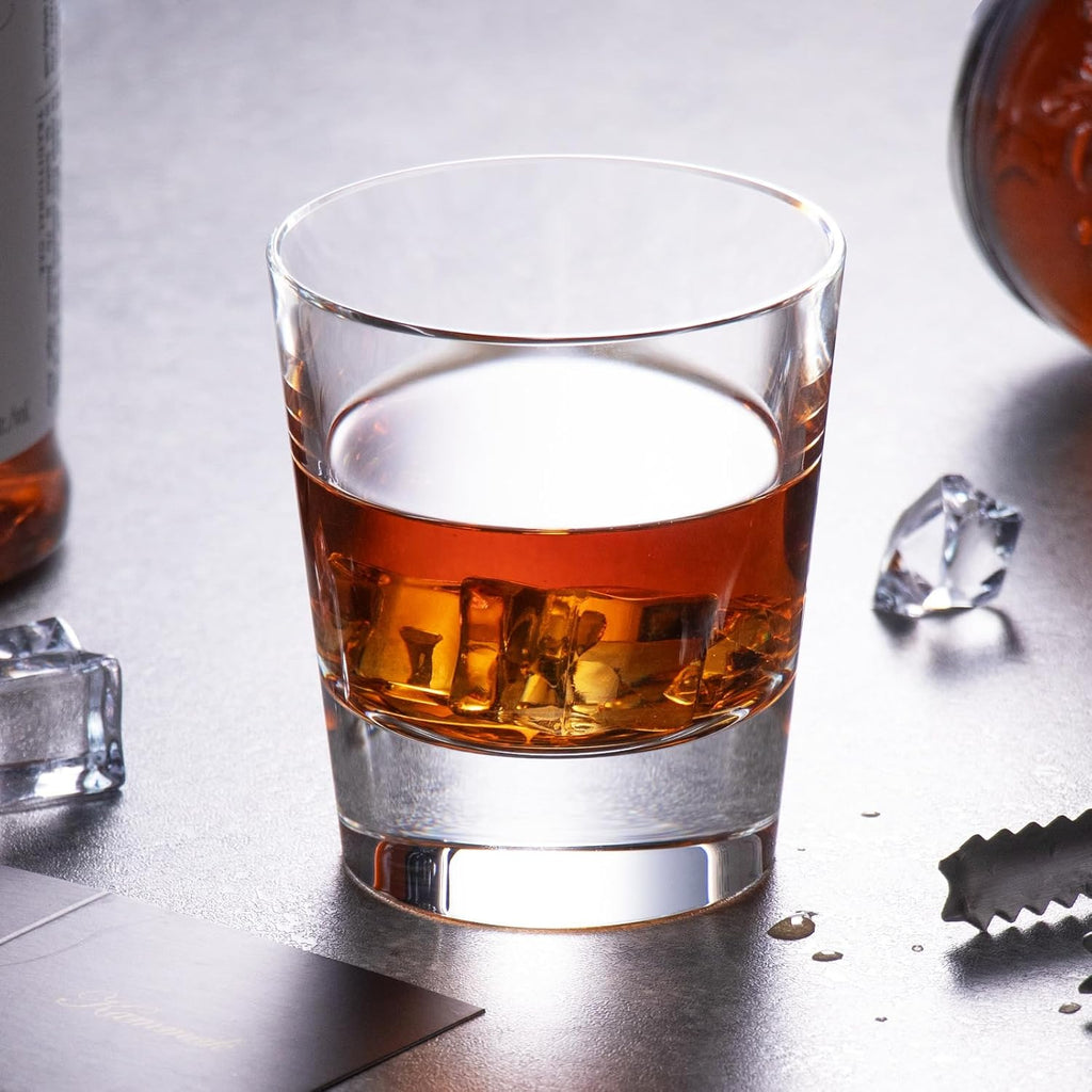 KAMMAK Crystal Whiskey Glasses Set of 2, Hand Blown 8.79oz Old Fashioned Glasses Stemless, Luxury Handcrafted Cocktail Glasses, Scotch Cup for Women, Men Gift for Rocks, Bourbon, Bar Barware