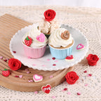 Edible Valentine Icing Decoration, Red Rose Icing Decoration, Royal Icing Heart Sprinkle, Strawberries Sugars Sprinkles for Cupcake Topper, Cake, Ice Cream, Macaron, Cookies and Chocolate.