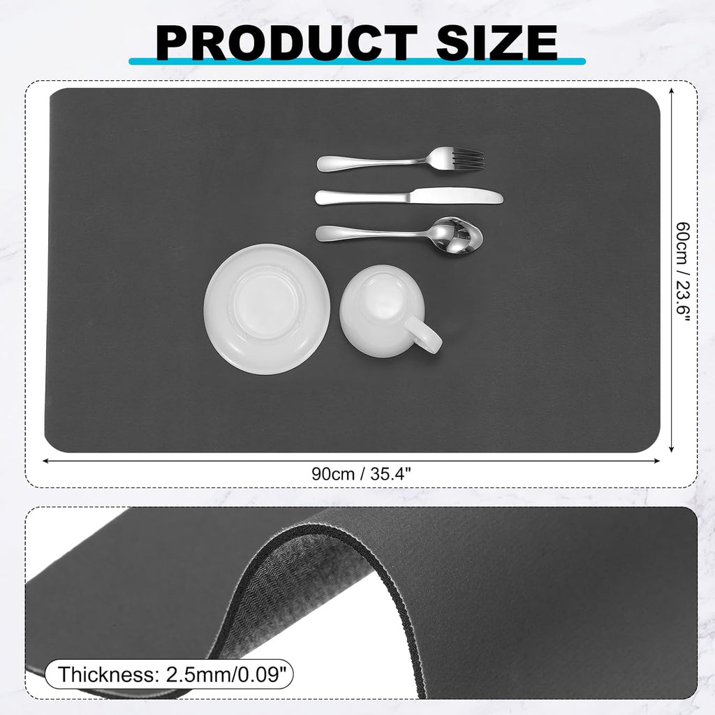 uxcell Silicone Mats for Kitchen Counter, 35.4" x 23.6" Non-Slip Countertop Protector Mat Heat Resistant Coffee Mat Waterproof Table Placemat, Dark Gray
