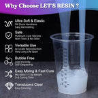 LET'S RESIN Silicone Mold Making Kit 0A, Extra Soft & Elastic Molding Silicone 70.5oz, Liquid Silicone for Mold Making Platinum Cure, Ideal for 3D Silicone Molds, Candle Molds, Soap Molds, Resin Molds