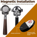 Magnetic Portafilter Holder for Espresso Machine, Coffee Tamper Organizer Rack with Powerful Magnet, Compatible with Breville/Rancilio, 51mm 53mm 58mm Portafilters, No Adhesive (Black)