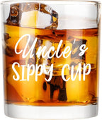 Futtumy Funny Uncle’s Sippy Cup Whiskey Glass, Gifts for Uncle, Uncle Christmas Gifts, Uncles Whiskey Glass for Men on Birthday Christmas Father’s Day, Uncles Gift from Aunt Nephew Niece, 10 Oz