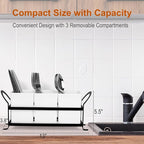 Cutlery Holder with Drain Holes, Silverware Caddy for Party Countertop, 3pcs Bins Set Utensil Holders for Spoon and Fork, White