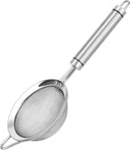 304 Stainless Steel Fine Mesh Strainers for Kitchen, Colander-Skimmer with Handle, Sieve Sifters for Food, Tea, Rice, Oil, Noodles, Fruits, Vegetable