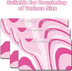 Coffee Bar Mat for Countertop, 17" X 28” Super Absorbent Dish Drying Mat, Large Kitchen Counter Mats Fits Under Coffee Maker, Non-slip Espresso Machine Pad, Pink Abstract