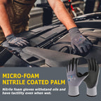 PROMEDIX P Nitrile Coated Work Gloves,MicroFoam Safety Work Gloves Men,Seamless Knit Nylon&spandex Gloves with Grip