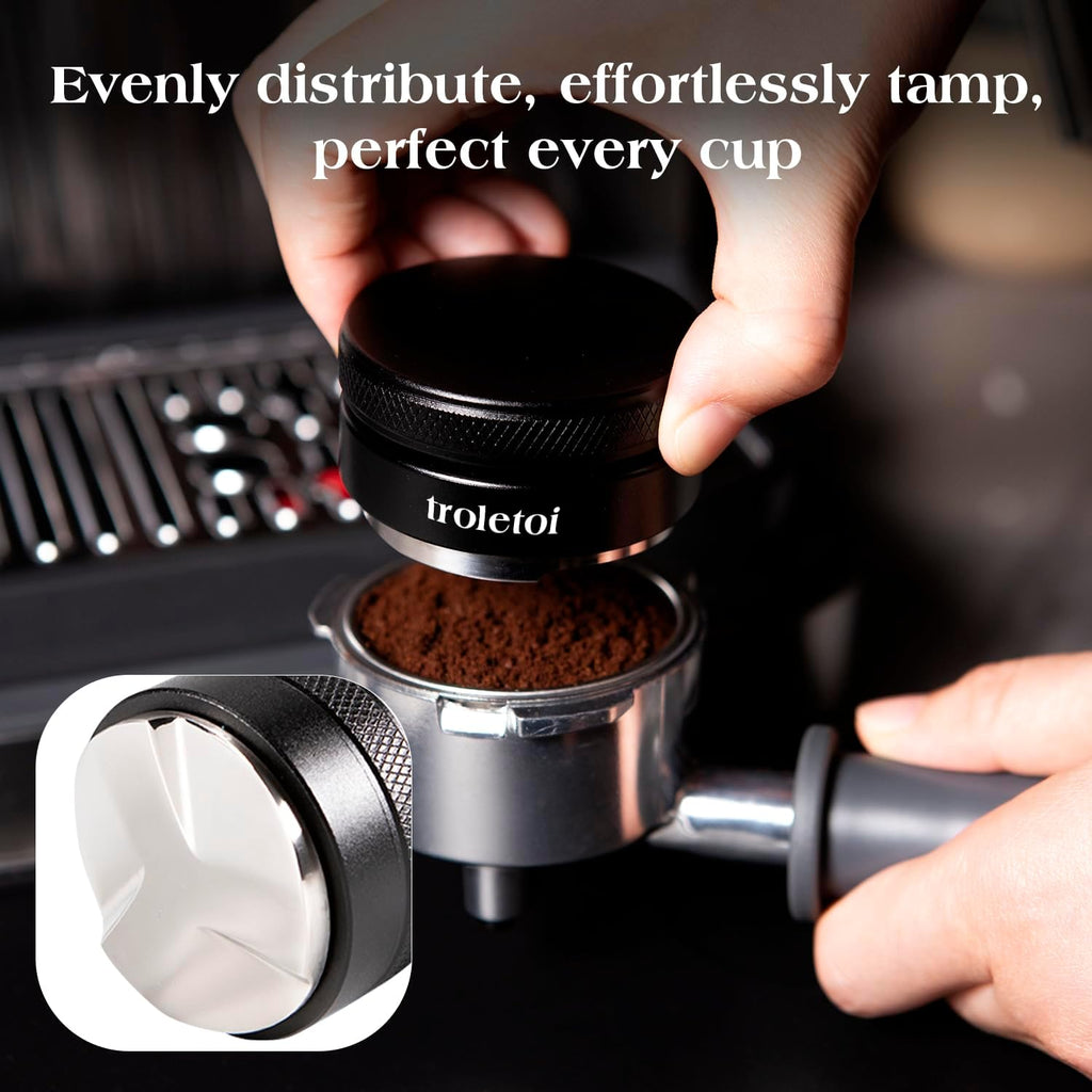 7 PCS 51mm Espresso Accessories Kit: Espresso Tamper, Coffee Distributor, Puck Screen, Dosing Funnel and WDT Tool Espresso Machine Accessories, Gifts for Coffee Lovers