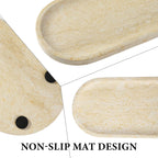 Koville Natural Marble Tray for Home Decor, 12"x6" Marble Vanity Tray for Dresser, Stone Perfume Organizer Jewelry Dish for Bathroom, Stone Catchall Storage Trays for Candles