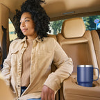 VEGOND 20 oz Tumbler with Handle Lid and Straw, Stainless Steel Insulated Travel Coffee Mug Spill Proof Double Wall Metal Tumbler Cup Keeps Drink Hot and Cold, Navy Blue 1 Pack