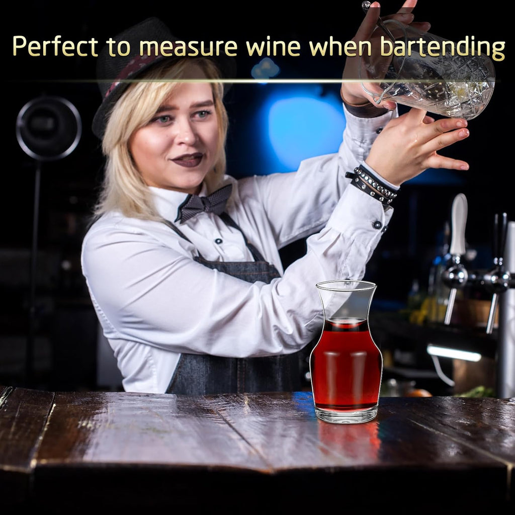 30 Pack Single Serving Wine Carafe Glass Small Mini Carafe Individual Wine Refill Decanter for Dinner Parties Tastings Bars Restaurants (6.5 oz)