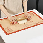 Cook's Aid Silicone Pastry Mat Extra Large with Measurements 26''x16'' for Reusable,Non-slip Silicone Baking Mat, Counter, Dough Rolling, Oven Liner,Fondant/Pie Crust, Red