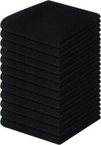 Homaxy 100% Cotton Waffle Weave Kitchen Dish Cloths, Ultra Soft Absorbent Quick Drying Dish Towels, 12 x 12 Inches, 12-Pack, Black