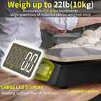Kitchen Scales Digital Weight Grams and Ounces, YONCON KF-H8U Food Scale for Bakers, Candle and Soap Making, Baking Scale with Stainless Steel Large Platform, 22lb, 3*AA Batteries and AC Power Adapter