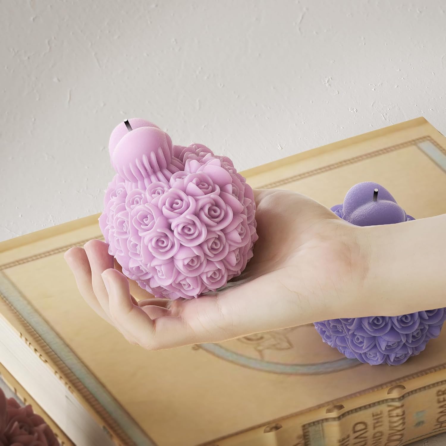 Rose Flower Heart Peony Resin Casting - Resin Casting Silicone Molds for Home Decor & Candle Making Wave Spiral Mold