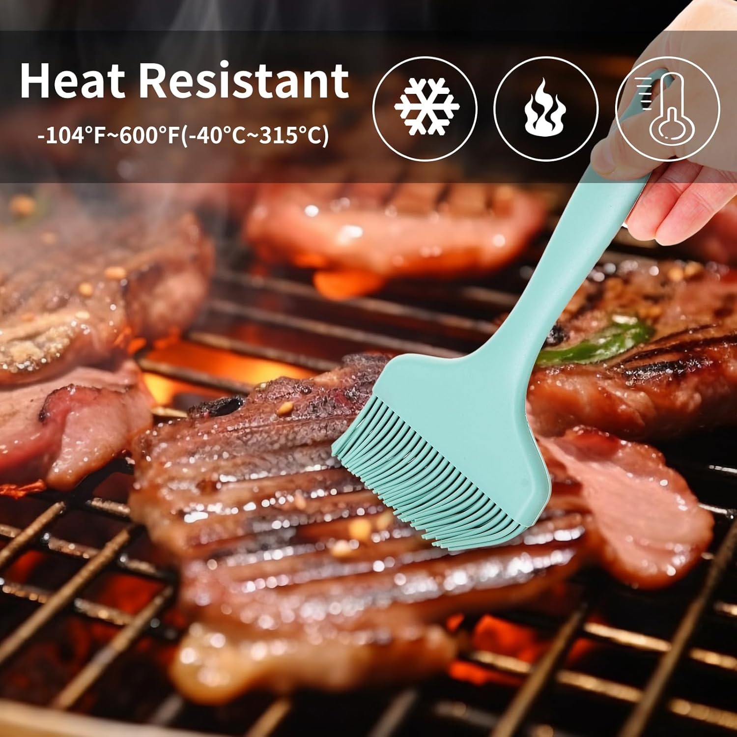 4PCS Silicone Pastry Brush, 8.2 in Heat Resistant Baking Silicon Brush, Food Brushes for Cooking, Perfect for Baking, Pastries, Grilling, Spreading Oil, BBQ Sauce, BPA Free, Dishwasher Safe