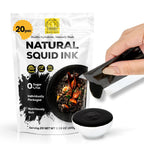 (5g x 20 Pack) Black Hut Squid Ink, Food Coloring Tinta Calamari for Rice Noodles Pasta Spaghetti Risotto, Cuttlefish Ink for Baking mix, Halal Certificate, Contains Molluscs, 3.53 oz / 100 g