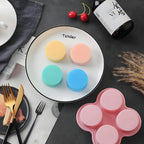 HUIKANGSHENG 2 Pack Air Fryer Egg Bite Molds, 4-Cup Silicone Mini Round Muffin Pans for Oven, Air Fryer & Pot, Reusable Non-Stick Baking Molds (Pink)