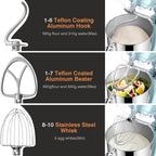 Mini Angel Stand Mixer,10-Speed Kitchen Electric Mixer,Tilt-Head Food Mixer with Dough Hook, Wire Whisk, Flat Beater, Stainless Steel Bowl (Blue2, 5QT)