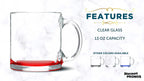 Libbey Clear Glass Coffee Mugs 13 oz. Set of 10, Bulk Pack - Perfect for Coffee, Tea, Espresso, Hot Cocoa, Other Beverages - Red Bottom