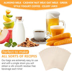 10 Pack Nut Milk Bag, 12‘’ x 14‘’ Fine Mesh Grade Reusable Cheesecloth Bags Strainers, Unbleached Organic Cotton Filter Bags for Almond Milk, Juices, ColdBrew, Cheese, Tea, Yogurt, Coffee
