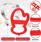 Christmas Cookie Cutters, 6 Pcs Holiday Cookie Cutter with Comfort Grip - Gingerbread Men, Christmas Tree, Snowflake, Santa Hat, Gloves, Snow Man Shapes Cookie Mold for Winter Holiday Party Supplies