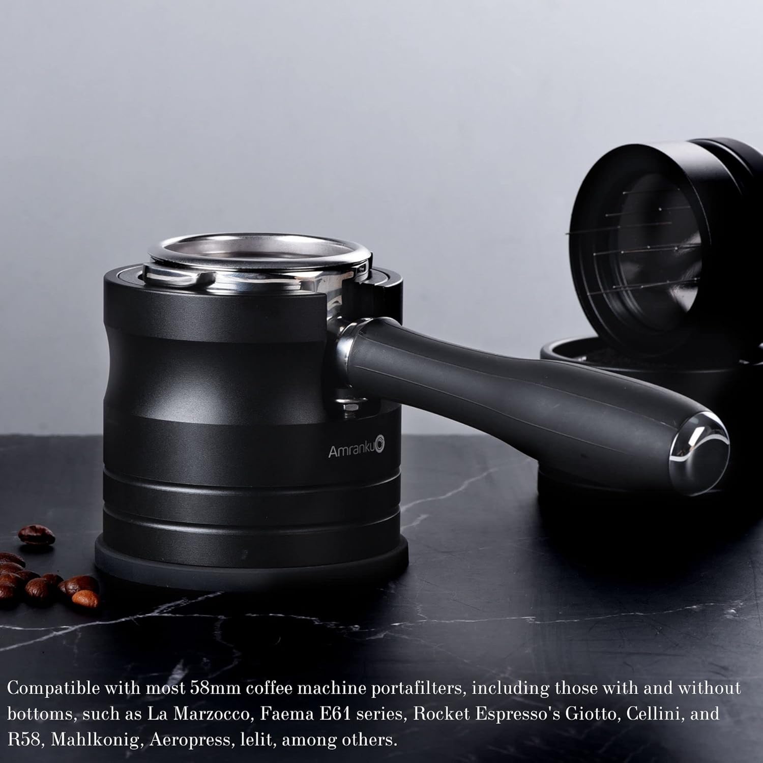 Coffee Portafilter Holder| Espresso Tamper Stand| Aluminum Alloy Espresso Holder| With Non-slip Base| Suitable For Most 58mm Coffee Machin Portafilter| (58mm, Black)